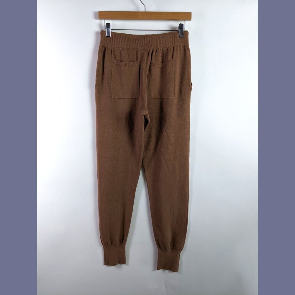 Modern Citizen Womens High Waist Drawstring Knitted Leggings in Brown Tan Size S - Picture 4 of 7